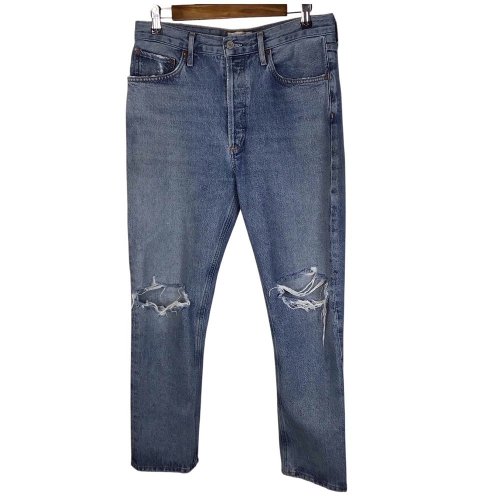 AGOLDE Riley High Rise Straight Crop in Escalate Size 28.